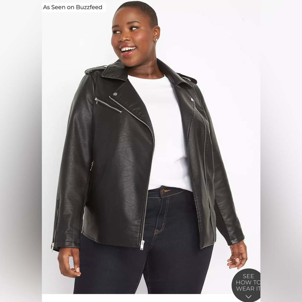 Lane Bryant Faux Leather Moto Jacket size 22/24 NWTs